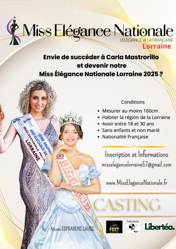 Lorraine > Miss Élégance Nationale
Miss Élégance Nationale 2025