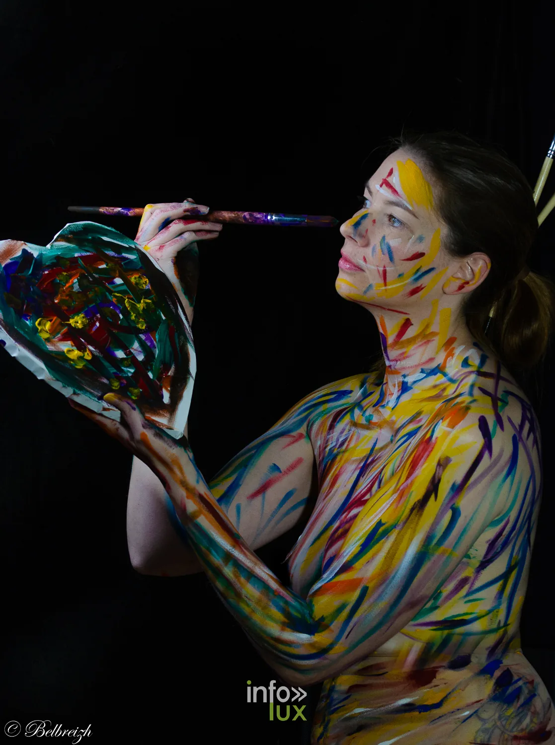 Wendy en shooting beaute, gros plan visage - mannequin Rendeux