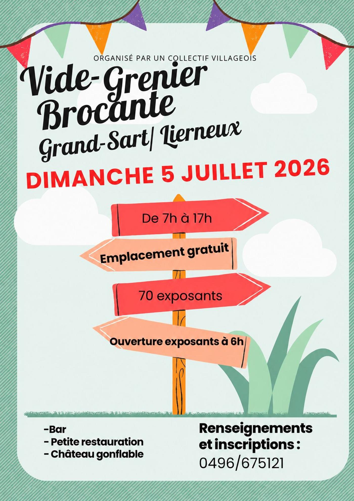 Affiche officielle Brocante à Sart 2026