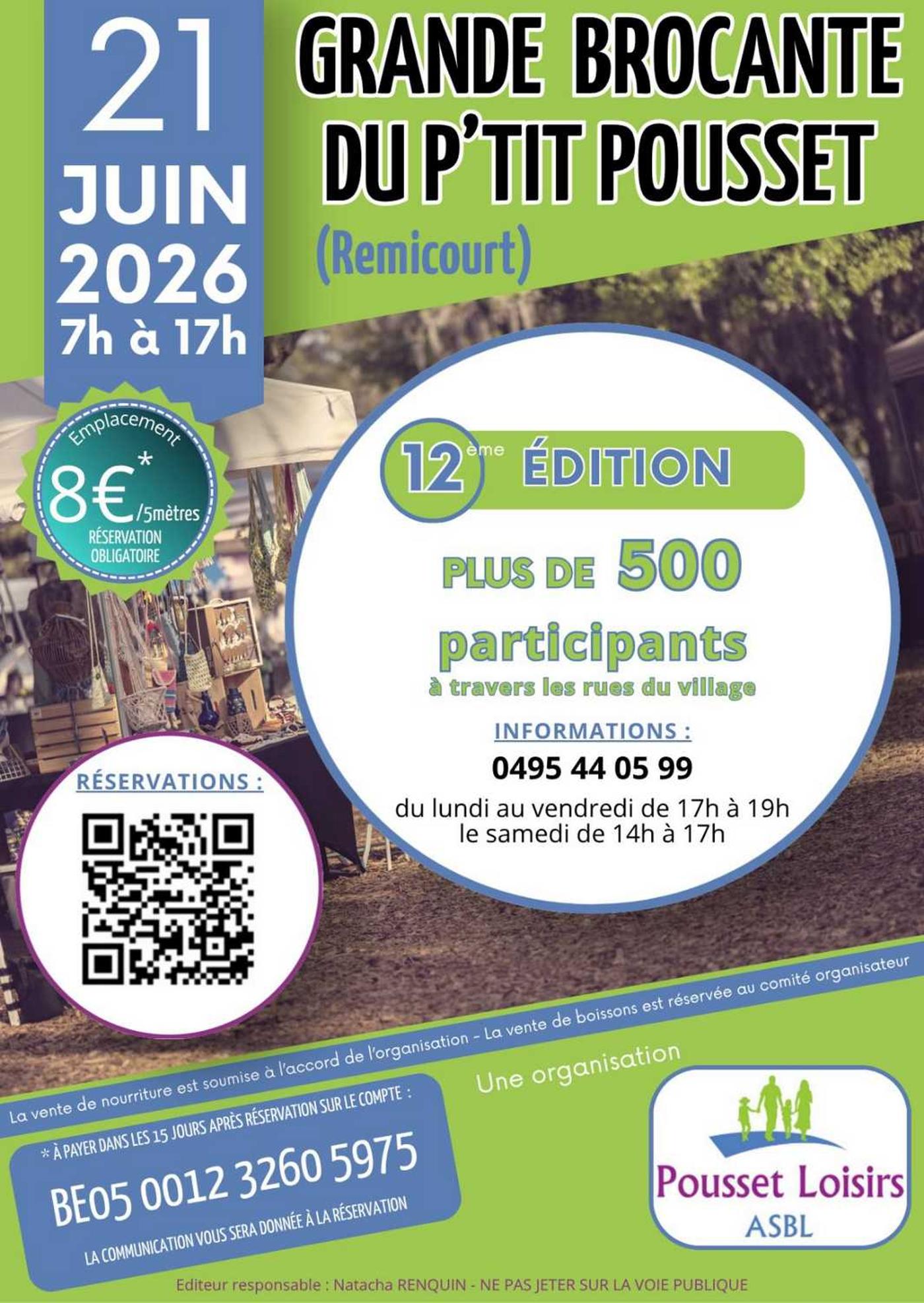 Affiche officielle Grande brocante du P'tit Pousset 2026